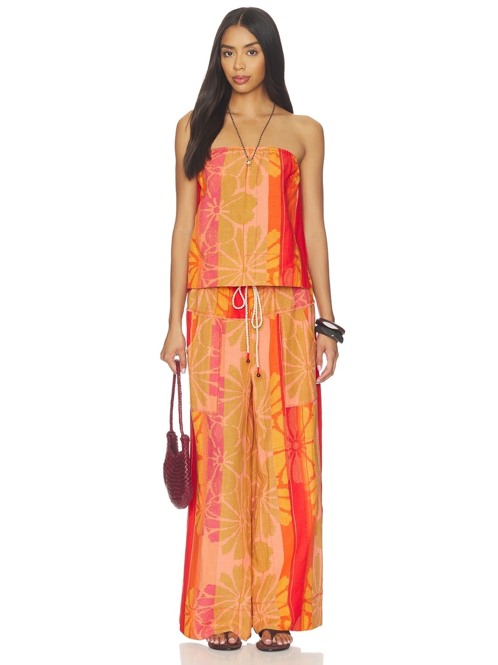 Free people Devella set in summer combo size medium NWT